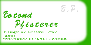 botond pfisterer business card